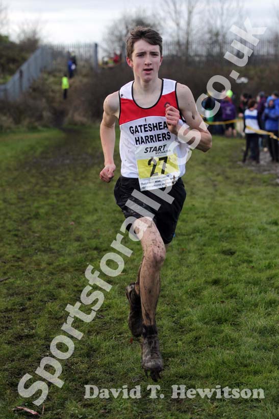 Luke Clarke wins the under-17s 2012 North East Championships, Summerhill Country Park, Hartlepool.
